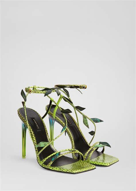 versace green leaf heels|versace shoes for women.